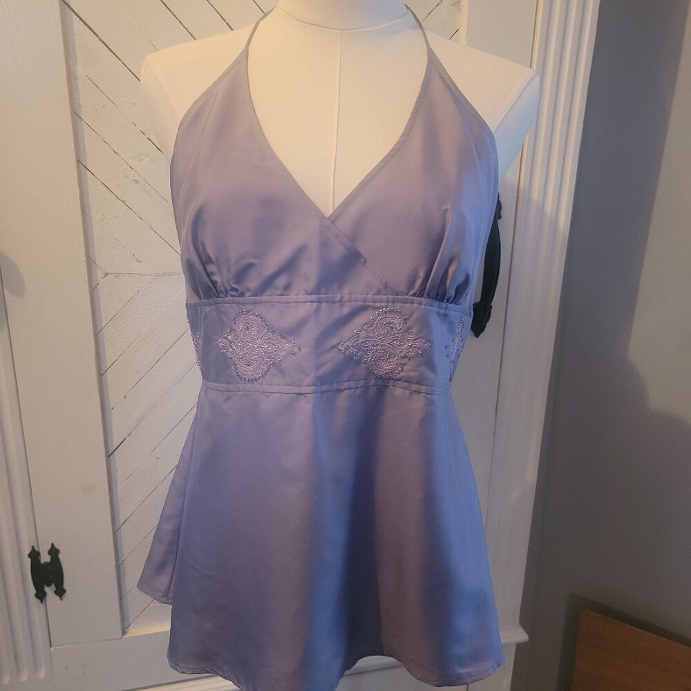 EXPRESS HALTER TOP DRESS SHIRT 100% SILK NWT SIZE 11/12